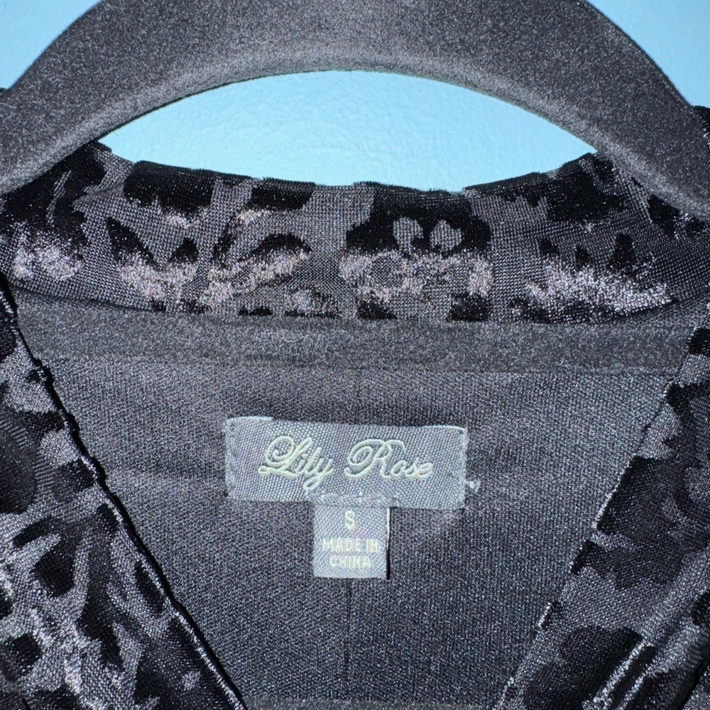 Lily Rose Floral Velvet Burnout Dress - Picture 3 of 3